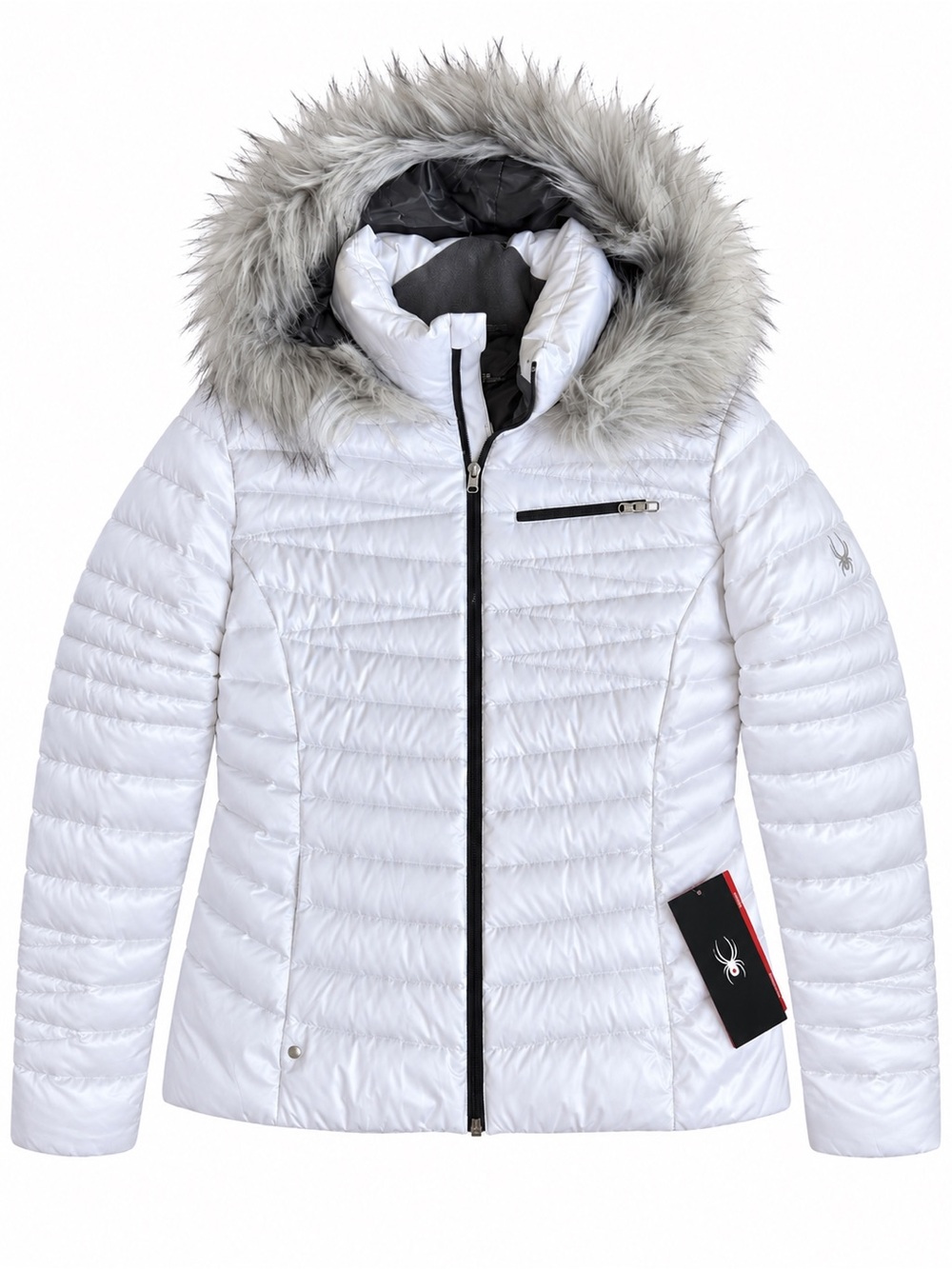 Spyder Timeless Hoody Faux Fur Down Jacket White Women’s L